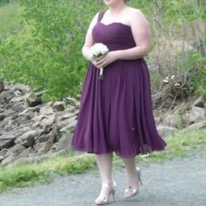 Purple one strap bridesmaid dress